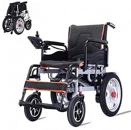 Bueuwe Leicht Elektrischer Rollstuhl Elektrisch Faltbar Elektrorollstuhl, Faltbarer Rollstuhl mit Elektroantrieb, Rollstühle für Erwachsene, Li-Ion Battery 24V 20A, Reichweite: 30 Kilometer, 29 kg