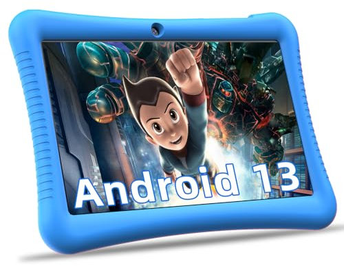 Semeakoko Kids Tablet 10 Inch, Android 13 Tablet for Kid,Age, Quad Core-3GB RAM + 32GB ROM, WiFi, Parental Control, Kids Software, Dual Camera,1280X800 HD Display,Gift for Kids/Children-Blue