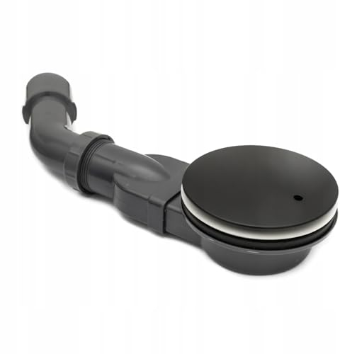 VBChome Edelstahl Ablaufgarnitur Slim Schwarz Matt für Duschwanne Duschtasse Ø 90 mm Flache Pop Up Ablaufgarnitur mit Geruchsverschluss Dusche Zubehör Schwarz Matt Ø90
