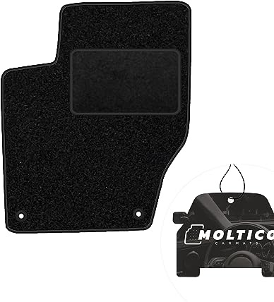 moto-MOLTICO Fahrer Fußmatte Auto Velours Fahrerseite Autoteppiche | Schwarz Fahrermatte 1-teilig passend für Peugeot 207 2006-2012