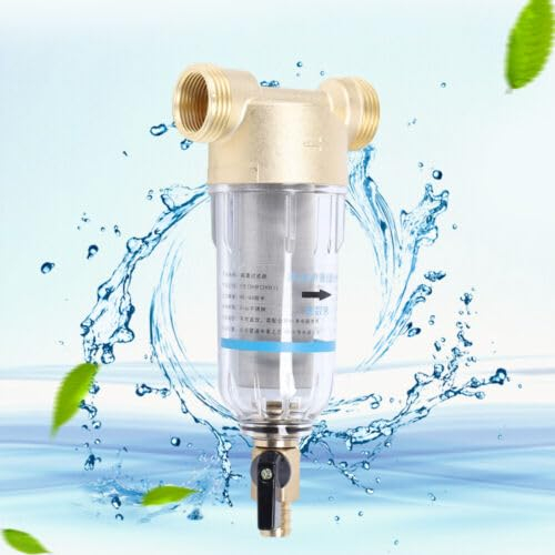 Edelstahl Vorfilter Wasserfilter,Ausspülbarer Feinfilter 20mm (G1/2) Außengewinden Wasser Rückspülfilter Korpus Messing Edelstahl Filtration von Leitungswasser/Brunnenwasser