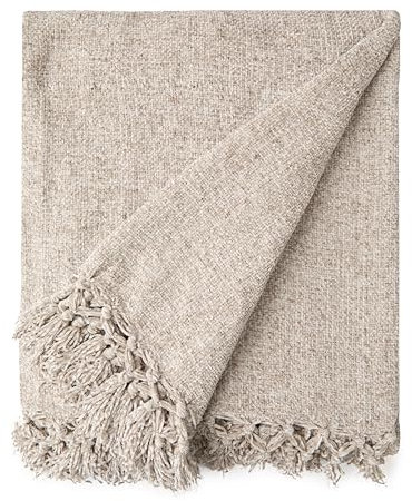 Emma Barclay Throw Blanket For Sofas Bed Extra Large Soft Chenille Throws For Settees In Dove Grey Throw Fleece Blankets - Darcy Collection 50 x 60 (127cm x 152cm) Dove Grey