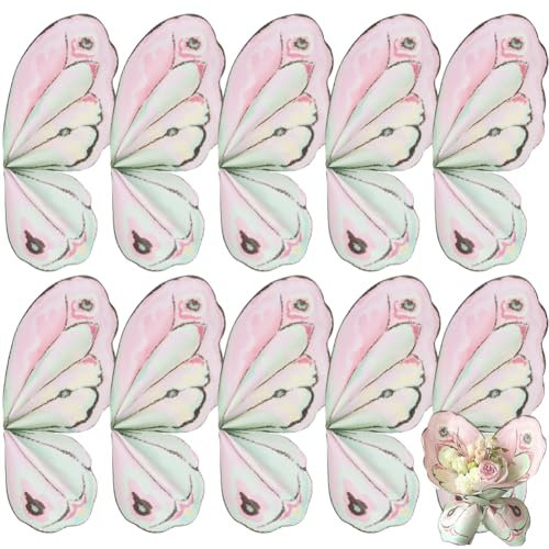 Muteitt 20 Stück Schmetterlings-Blumen-Geschenkpapier, Wasserdichtes Rosen-blumenstrauß-verpackungspapier, Blumenstrauß-zubehör Für Hochzeits-Party-Dekoration