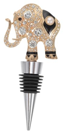 BIUDECO Creative Elephant Wine Bottle Stopper Metal Plug Easy-Clean Design for Wine and Olive Oil