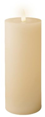 Lumineo LED Kerzen mit Timerfunktion 24cm Wachs - 2er Set Echtwachskerzen batteriebetrieben - flackernde Flamme Effekt - Wachskerzen Stabkerzen Rustik Creme Warmweiß
