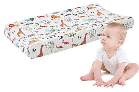 Wickelauflage aus Baumwolle - Wickelauflage - Bezug und Wickelunterlage | aus elastischer und atmungsaktiver Baumwolle - Bezug und Wickelunterlage mit niedlichem Druck für Kinder u