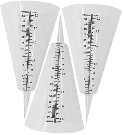 MOBUTOFU 3pièces Jauge De Pluie Transparente Cône Pluviomètre De Jardin avec Échelle Mesure Précise des Précipitations