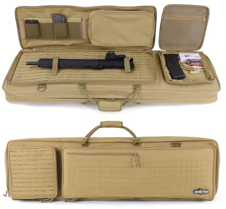 Winter Guncases 1982 Waffentasche Pro 110 cm - gepolsterte Gewehrtasche mit Lasercut Molle und vielen Zubehörfächern, abschließbare Langwaffentasche mit Rucksacktragesystem