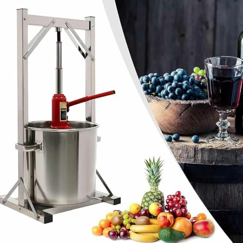 HOTAPEPU UVA Press, Fruit Crusher, Stainless Steel Vinification Tools, Apple Wine Pressed, For Honey, Chili Oil, Cooked Chinese Herbs And Rice Wine ~/