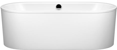 Kaldewei CLASSIC DUO Oval, freistehende Badewanne, 180x80x42 cm, mit Schürze Außenfarbe alpinweiß matt, 111-7, 291246413001, Farbe: alpinweiß