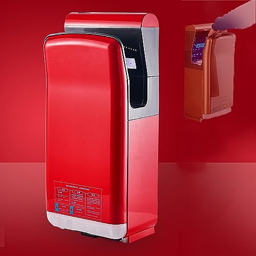 Sèche-mains électrique automatique pour salle de bain, sèche-mains commercial, type jet double face, avec lumière LED et réservoir d'eau, temps de séchage des mains 5-7 s, distance de détection : 15