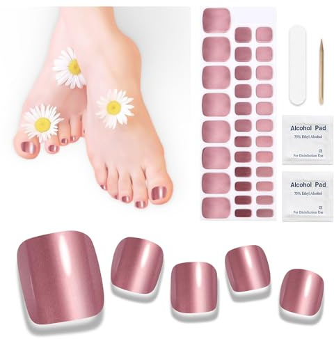 Nagelfolie UV Härtend - 32 Stück Fußnägel Zum Kleben UV Gel Nagelfolie Selbstklebend mit Jeder Nagellampe Inkl Nagelpads Nagelfeile und Holzstäbchen