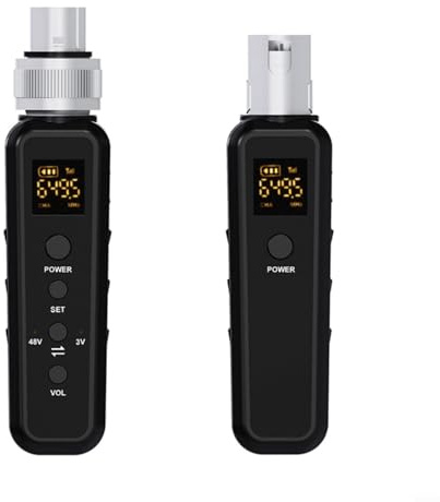 ZYNCUE Convertisseur de microphone sans fil UHF, émetteur-récepteur XLR pour micro dynamique, système de microphone sans fil, adaptateur de micro XLR, faible latence, son haute fidélité (640-690)
