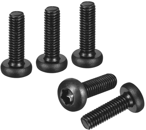 DTGN 30Pack M6x20 Pan Head Torx Security Screws Carbon Steel Black | Machine Screws,Button Head Torx Bolt Star Drive Security Fasteners,Good for Machinery, Vehicles, Buildings, etc