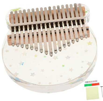 Durchsichtiges Acryl Finger Daumen Klavier mit 17 Tasten, 1 Satz | Bärform, Tragetasche und Zubehör Enthalten, für Familienfeiern und Reisen, Kalimba Üben