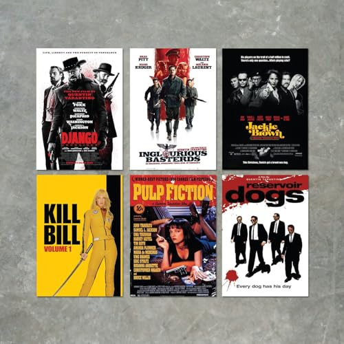 Quentin Tarentino Movies and Film Poster Print Packs - 6 POSTERS, Size A3