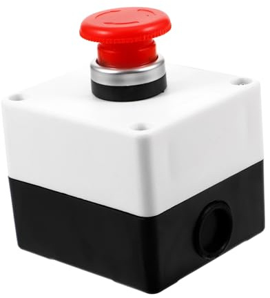 GETAJGHSD Botón Pulsador Momentáneo Rojo para Caja de Operación de Emergencia Industrial, Diseño Instantáneo, Material Plástico, Adecuado para Fábricas y Laboratorios