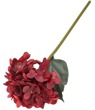 Aniyan 5 flores artificiales de hortensias artificiales, flores de hortensias realistas para bodas, decoración de mesa, decoración del hogar y fiesta, color rojo