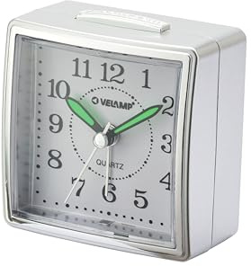 Réveil de Chevet, réveil analogique à Quartz Silencieux avec lumière, sans tic-tac, réveil de Table Simple avec Fonction Snooze, Convient aux Chambres, Bureaux, Voyages...