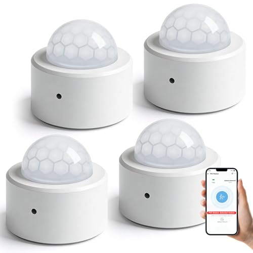 4 rilevatori di movimento Zigbee, sensore di movimento PIR, rilevatore di movimento intelligente WLAN per app Smart Life/Tuya, ambienti di sicurezza e controllo della luce intelligenti (ZigBee Hub