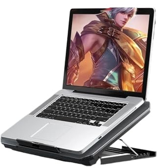 Enfriador para Portátiles para Juegos, Adecuado para Computadoras De 12-16 Pulgadas, con Dos Almohadillas De Enfriamiento USB, Soporte Silencioso Ajustable con Velocidad del Viento(Silver)
