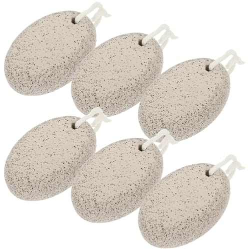 TEHAUX Set 6pezzi Pietra Pomice per Piedi Design Ergonomico, Pietra Esfoliante per Rimuovere la Pelle Morta, Strumento Pedicure per Cura e Massaggio dei Piedi