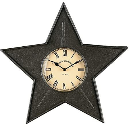 Park Designs Black Star Metal Clock 16 H