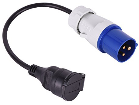 Electraline 20848043M Adaptateur pour caravanne, Bleu