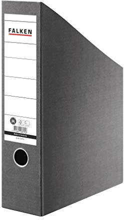 Original Falken Stehsammler. Made in Germany. Zeitschriftensammler grau aus Hartpappe für DIN A4/C4 7,5 cm breit genietet, Beschriftungsschild und Griffloch Ringordner Aktenordner Blauer Engel