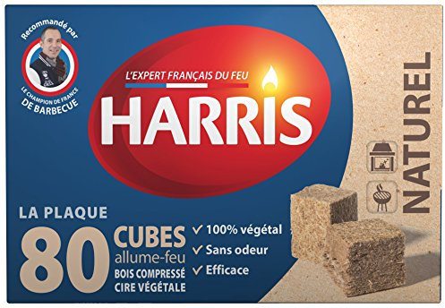 HARRIS 80 Cubes Allume-Feu Naturels - Lot de 3