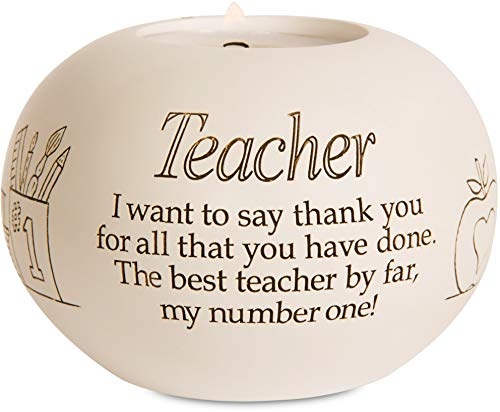 Pavilion Gift Company Teacher Round Candle Holder, Said with Sentiment by Pavilion, 3-3/4