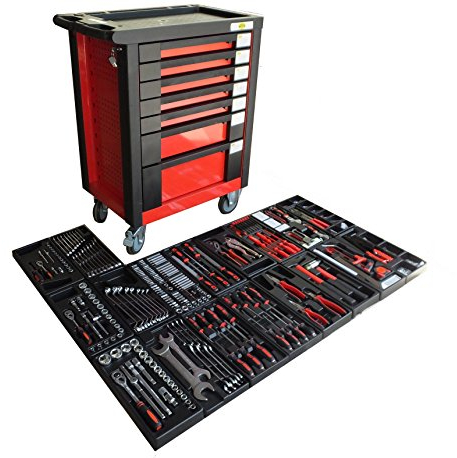 Benson Tools Werkstattwagen bestückt gefüllt Werkzeugwagen Werkzeugkiste Werkzeug Schrank Box 542