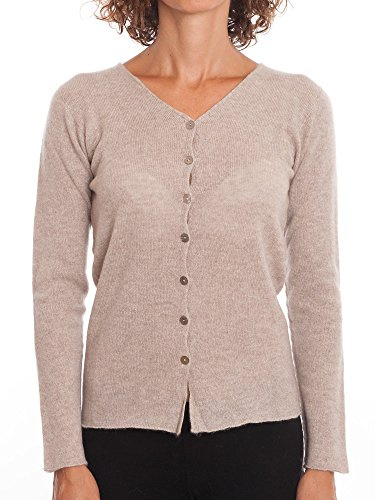 DALLE PIANE CASHMERE Cardigan Donna 100% Cashmere - Beige, XL