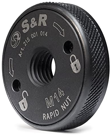 S&R Schnellspannmutter M 14 in Industrie-Qualität, Schnell Spannmutter für alle Winkelschleifer von AEG, Black & Decker, Dewalt, Flex, Hitachi, Metabo, Makita uvm