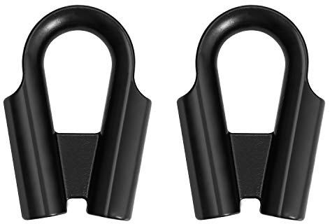 QWORK 12mm 1/2” 304 Stainless Steel Rope Tube Thimble with Gusset for 3/8 or 1/2 Wire or Winch Rope, Black (Pack of 2)