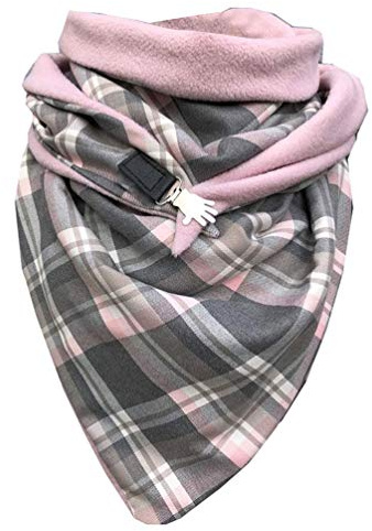 Voqenn Schal Damen Herren Dreiecksschal Winterschal Warme Dreieckstuch mit Knopf Deckenschal Poncho Herbstschal Baumwolle Soft Wrap Dreieck Groß Damenschal Halstücher Frauen Schals