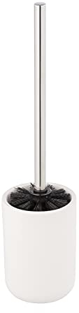 Allstar WC-Garnitur Olinda, Toilettenbürstenhalter in konischer Form, Bürstenhalter in mattiertem Finish, hergestellt aus Keramik, inkl. Toilettenbürste in Schwarz, Maße (B/T x H): Ø 9,5 x 40 cm, Weiß