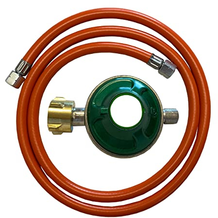 D/H 30 mbar Regler Manometer + Schlauchbruchsicherung Anzeige 360° drehbar Gasschlauch 80-200 cm Gasflaschenschlüssel (Gasschlauch 80 cm + 30mbar Regler + Gasflaschenschlüssel)