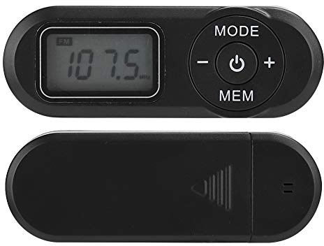 DSP Mini FM Radio, Mini Portátil Digital FM Radio Auricular Cordón Reproductor de Música con Pantalla LCD de 1.1 Pulgadas, con Auricular (Negro)