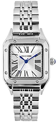 Trendy Kiss Damen-Armbanduhr, analog, Quarz, mit Metallarmband, TM10150-01, Silber, Armband