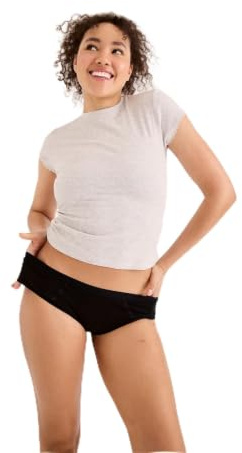 SELENACARE Periodenunterwäsche Teenager Sporty - Menstruationsunterwäsche für Teens, waschbar, 100% vegan, nachhaltig, 20ml Absorption, Schwarz, Größe 158