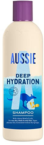 Aussie Deep Hydration Shampoing Vegan Ultra-Riche - Hydratation Intense - Pour Cheveux Très Secs, Épais Et Bouclés - À L’Huile D’Avocat, De Jojoba Et De Noix De Macadamia, 300 ml
