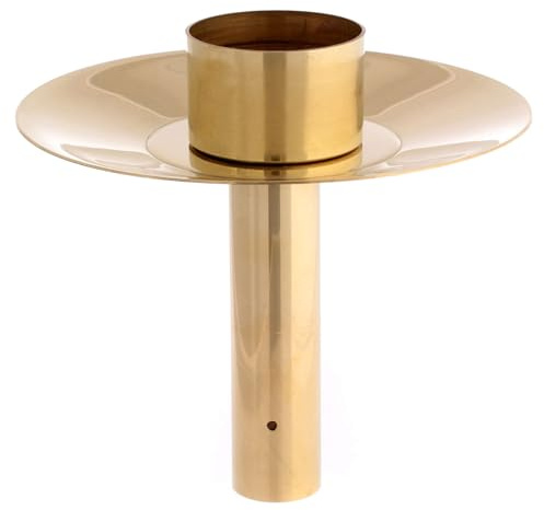Holyart Flambeaux für Kerzen mit einem Durchmesser von 5 cm, mit Tropfenfänger, Messing vergoldet
