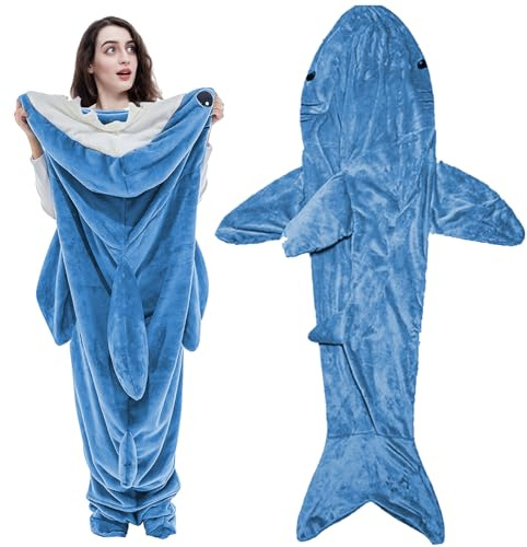 Waldspring Hai Decke, Shark Blanket 190 * 120cm, Flanell Haifisch Decke, Shark Blanket Adult, Shar-k Deck-e Erwachsene