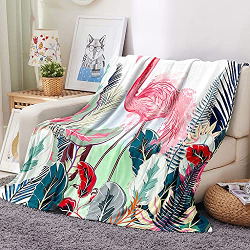 EHOMERY Mantas para Cama Cobija para Sofa Manta Sofa Grande Algodon Colchon Ultraligero Flamenco Dibujos Animados Manta De Acogida Mantas Decorativas Suaves Y Cómodas Blanco 100x70cm