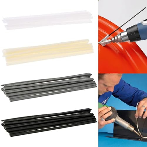 Plastic Welding Rods,PP/PE/ABS/PVC of Welder Rods,Strips Welding Sticks Suitable for Repairing Car Bumpers,Kayaks,Gutters,Front and Rear Splash Guards,Other Plastic Products,200mm,40pcs
