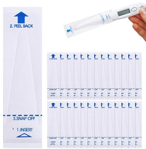 Thermometer Schutzhüllen 100 Stück Einweg 97x26mm Universal Hygieneschutz | Passgenau Für Alle Thermometer, Hygienisch & Sicher, Einfache Anwendung, Latexfrei