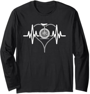Herzschlag Einrad Herzlinie Puls Künstler Zirkus Langarmshirt