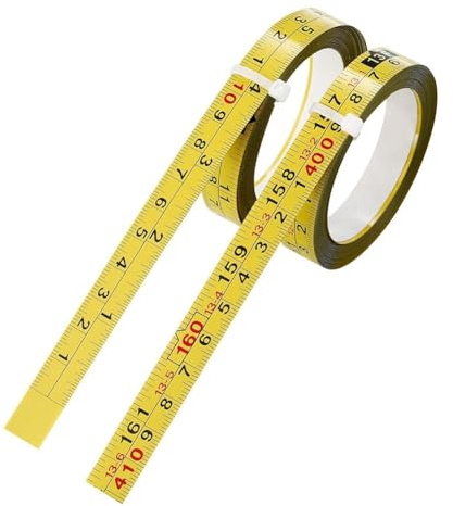 Cpolebev 2 Packs Steel Self-Adhesive Measuring Tape, Right to Left Reading 410cm or 161-Inch Imperial and Metric Ruler Tape