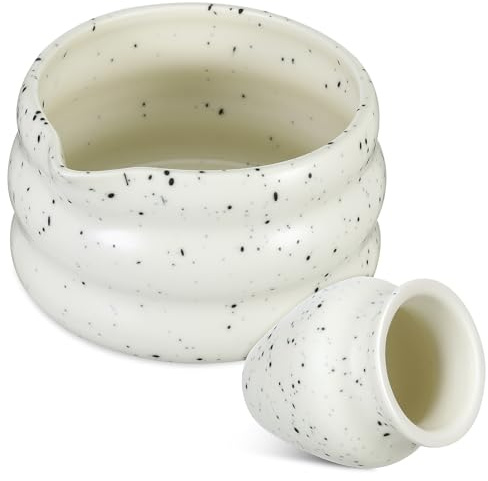 Luxshiny Japanisches Matcha-Set Mit Keramik Matcha-Schale Und Schneebesenhalter Traditionelles Teezeremonie-Set Mit Ausgießer Für Effektive Zubereitung Und Teerituale